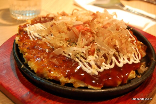 Okonomiyaki crevette et kimchi